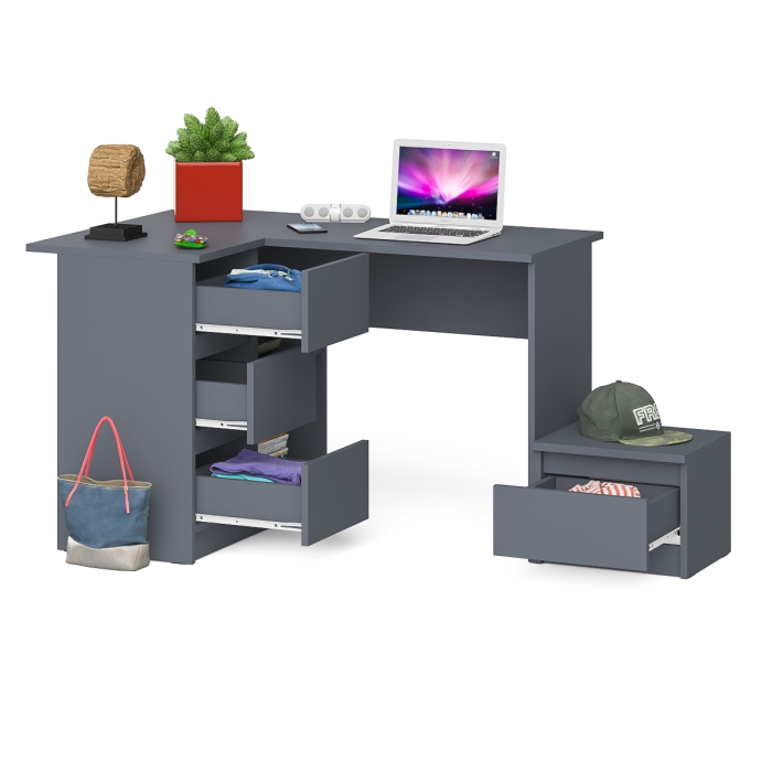 Угловые, Компьютерный стол угловой Мори МС-16 левый и тумбочка на 400