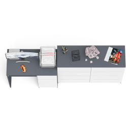 Комод 8-мь ящиков Мори МК1200 и правый компьютерный стол Мори МС-1