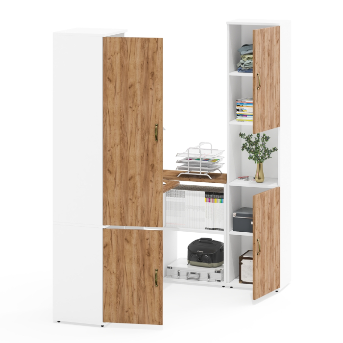 Домашние кабинеты, Стол-трансформер письменный Лидер-8 с пеналом с нишей и пеналом МД 21Б