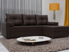 Диваны угловые в гостиную, Диван угловой Верона Лайт правый угол, экокожа