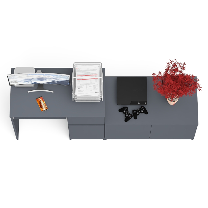 Прямые компьютерные столы, Тумба Мори МА900-1 и стол компьютерный Мори МС-1 правый
