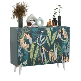Комод-тумба Либера 16.230.01, фасады с рисунком Тропический лес  