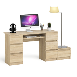 Компьютерный двухтумбовый стол Мори с дополнительной тумбой