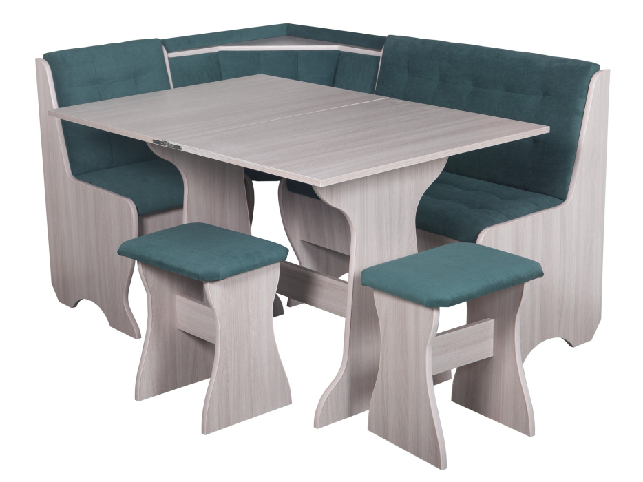 Кухонные уголки, Кухонный уголок Стиль 1Л (со столом СТ3) Ясень шимо светлый / велюр