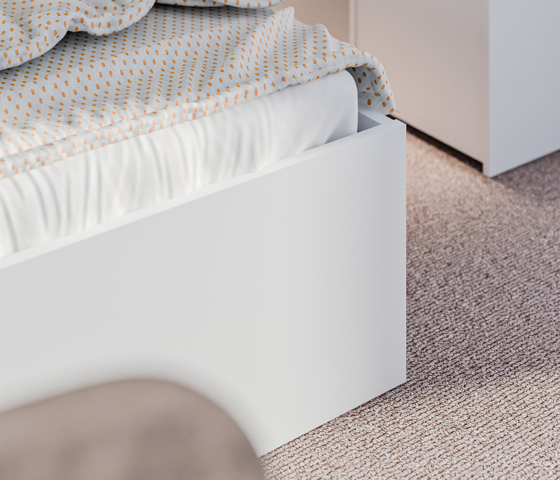 Mika / Мика, Mika / Мика детская Белый/Серый (кровать 900, тумба, шкаф, комод)