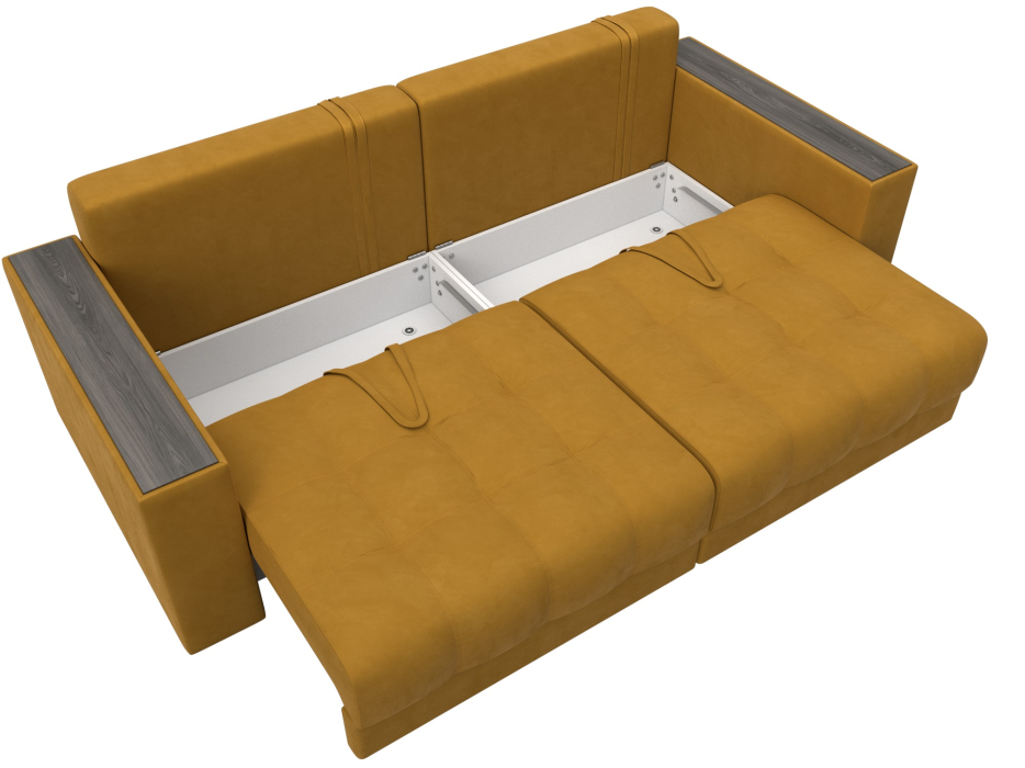 Диваны еврокнижки, Диван прямой с декором Лига-049 НПБ, велюр BRUT