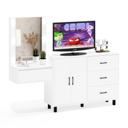 Стол косметический навесной с подсветкой и тумба-комод 123-1204.