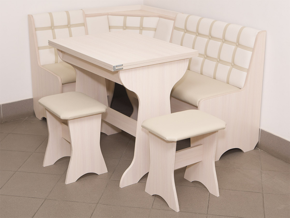 Кухонные уголки, Кухонный уголок Стиль 19Л (со столом СТ3) Дуб млечный