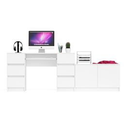 Двухтумбовый компьютерный стол Мори МС-2 с широкой тумбой на 900