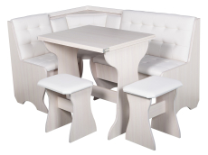 Кухонные уголки, Кухонный уголок Стиль 1Л (со столом СТ3) Дуб млечный / экокожа