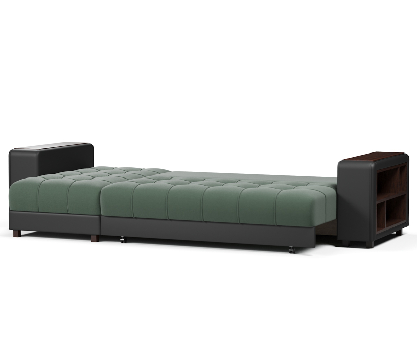 Диваны угловые в гостиную, Диван-кровать угловой  Дубай еврокнижка,велюр+экокожа