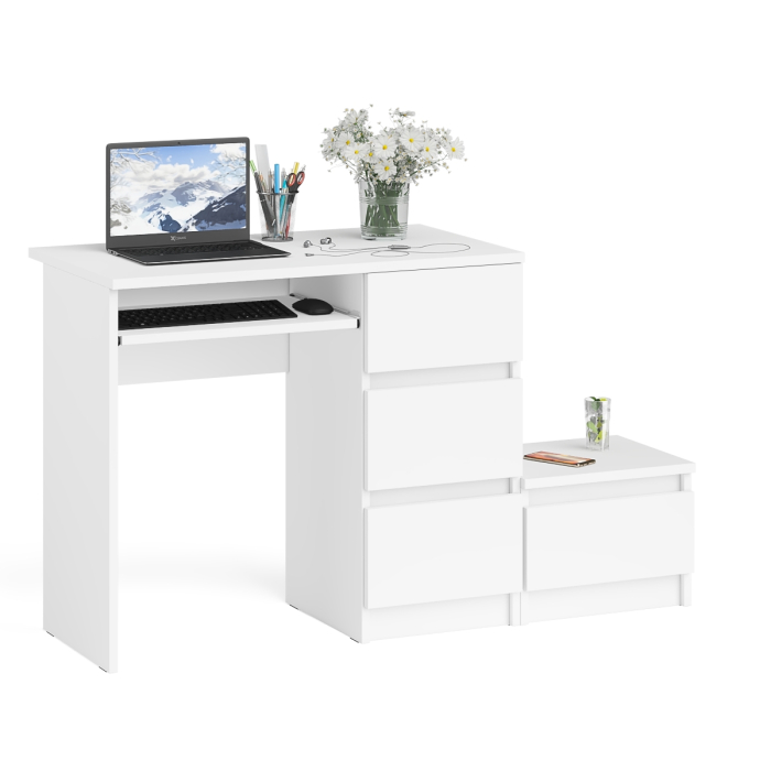 Прямые компьютерные столы, Стол компьютерный Мори МС-6 правое исполнение с тумбочкой 400-1