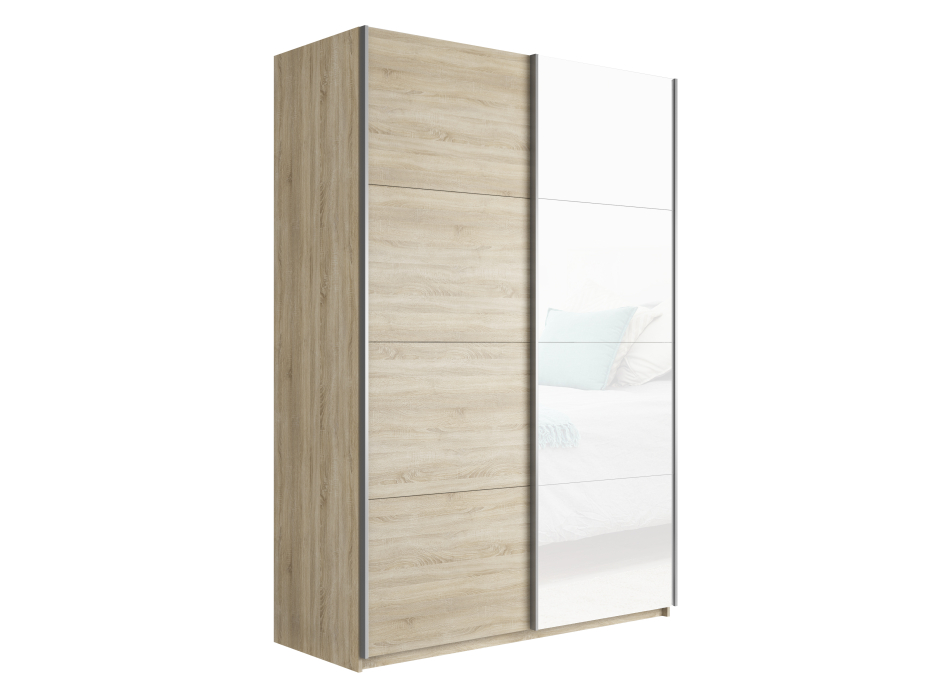 Шкафы-купе 2-х дверные, Шкаф-купе Прайм 2х дверный ДСП/Белый Глянец 120х57х230