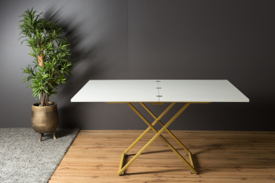 Стол трансформер Compact (золотые опоры)