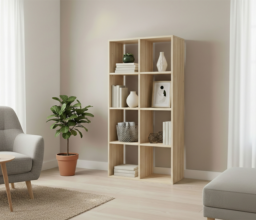 Стеллажи, Стеллаж 66х31х130 см Теви с 8 ячейками