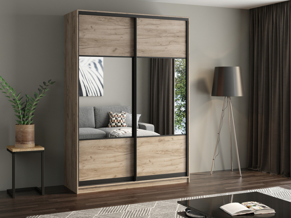 Шкафы-купе, Шкаф купе 2-х дверный АЙСБЕРГ ЛОФТ 160 комбинированный