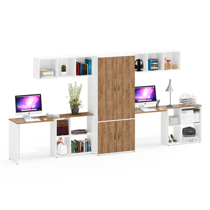 Домашние кабинеты, Мебель для работы и хранения вещей для двоих Лидер-8 № 48