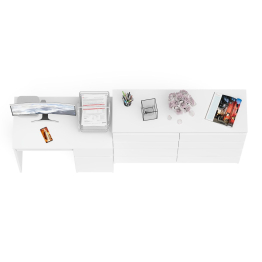 Комод 8-мь ящиков Мори МК1200 и правый компьютерный стол Мори МС-1