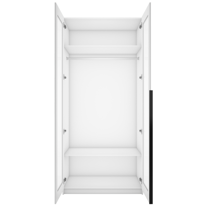 Шкафы распашные, Шкаф распашной Е1 Локер 101x52.5x220 см, с белым стеклом