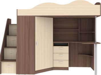 Кровать чердак Пионер, Бодего Темный