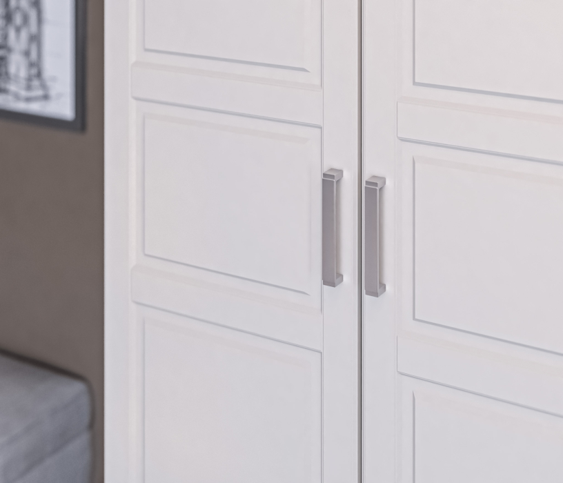 Шкафы распашные, Шкаф 2х дверный МАКС 1000 Белый/МДФ Белый матовый