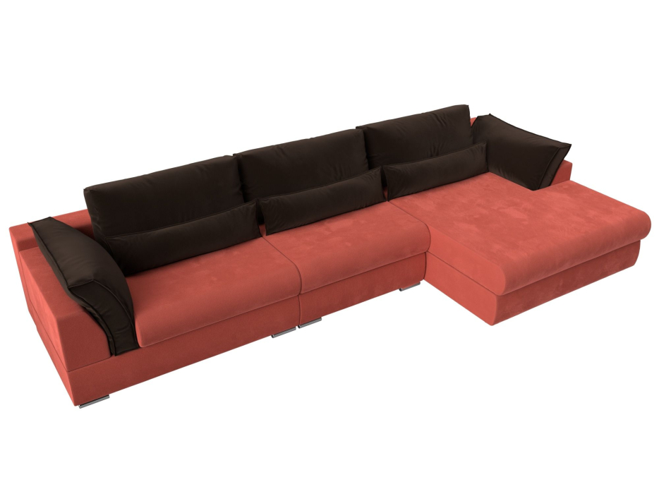 Диваны угловые в гостиную, Угловой диван Пекин Long угол правый, НПБ, микровельвет