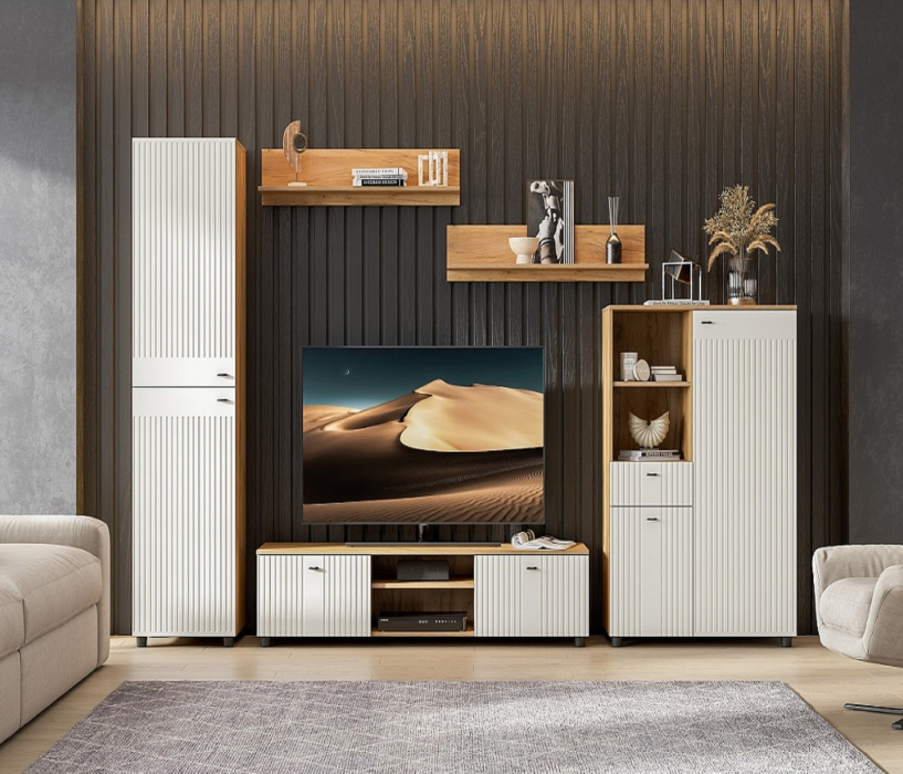 Стенки для гостиной, Гостиная Милан. Комплект 2, белый матовый