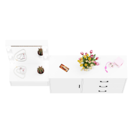 Комод с дверками и ящиками 122-1204 и косметический столик навесной с подсветкой