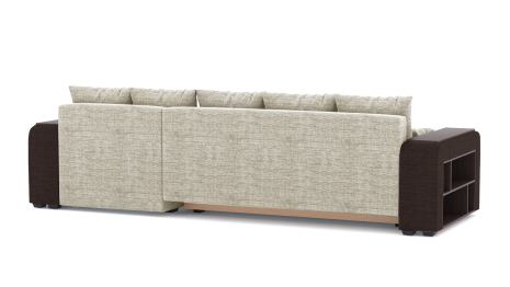 Диван-кровать угловой Дубай еврокнижка, рогожка + кож.зам