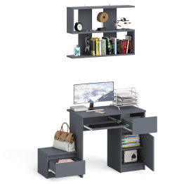 Стол компьютерный МС-1 правый с тумбой 400 и полкой Мори