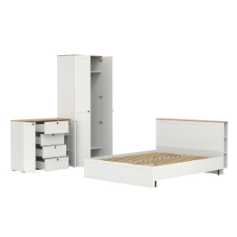 Спальня Остин из комода-тумбы с кроватью 1600 с основанием и бельевого шкафа 13.224