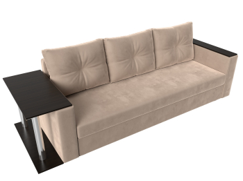 Диван прямой Атланта со столом слева, велюр