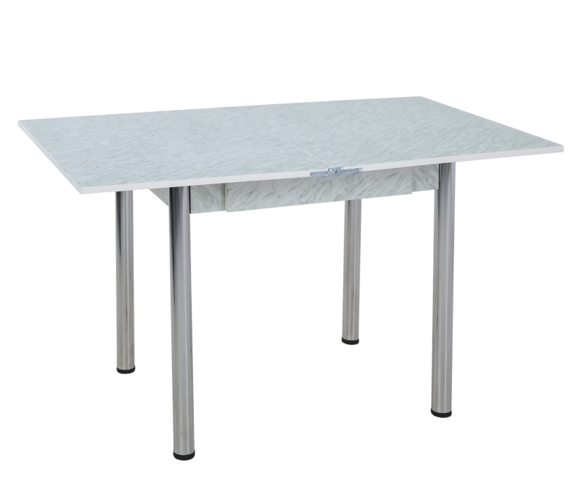 Обеденные столы, Стол обеденный раскладной с ящиком 80 Хром