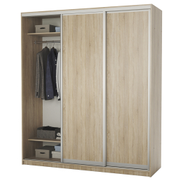 Шкаф-купе 3-х дв. Премиум с полками и со штангами 220х60х220