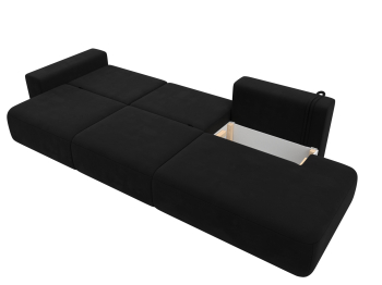 Диван прямой Лига-036 Модерн Лонг подлокотник слева, микровельвет