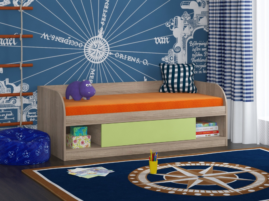 Кровати одноярусные, Кровать нижняя "Соня 4" (Дуб сонома)