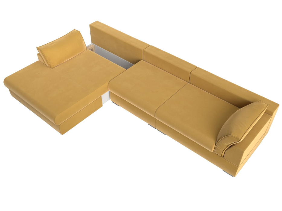 Диваны угловые в гостиную, Угловой диван Пекин Long угол левый, НПБ, микровельвет