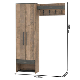 Шкаф для одежды с вешалкой для верхней одежды Трувор
