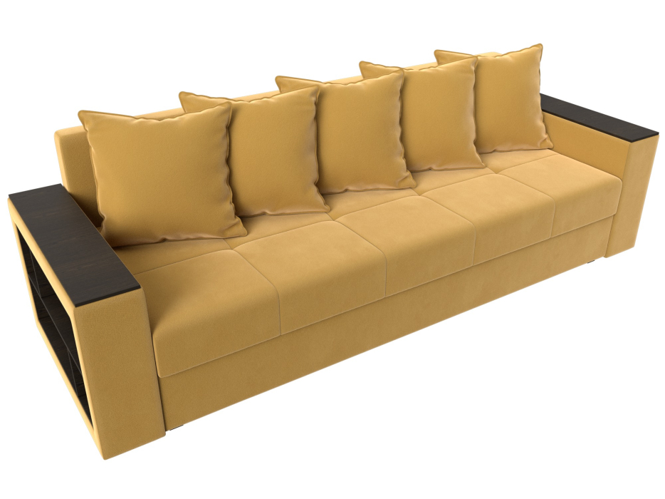 Диваны кровати со спальным местом, Диван прямой Дубай Лайт полки слева, микровельвет