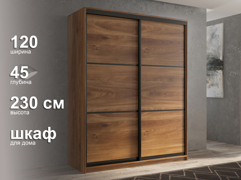 Шкафы-купе 2-х дверные, Шкаф-купе 2х дверный Кааппи 4 120х45