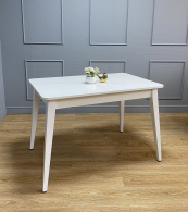 Обеденные столы, Стол KENNER 1100 M раздвижной, стекло белое глянец