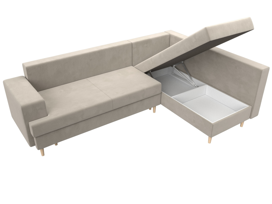 Диваны угловые в гостиную, Диван угловой Сильвана правый угол, микровельвет