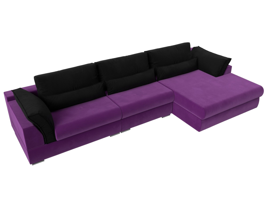 Диваны угловые в гостиную, Угловой диван Пекин Long угол правый, НПБ, микровельвет