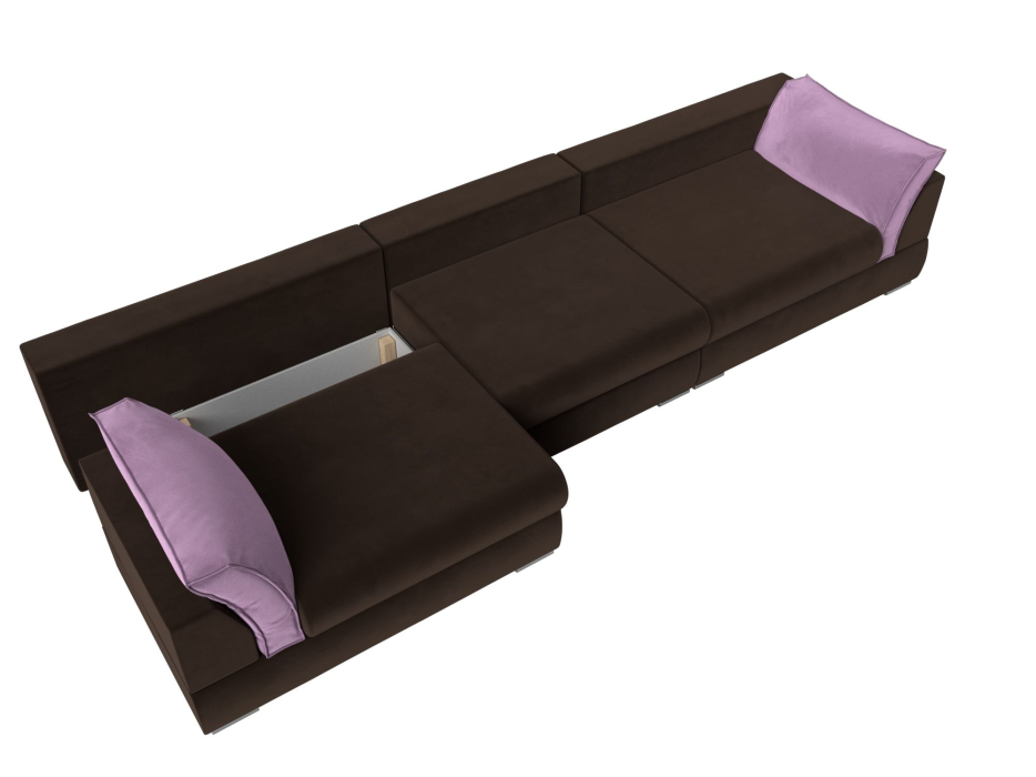 Диваны с ящиком для белья, Прямой диван Пекин Long, микровельвет