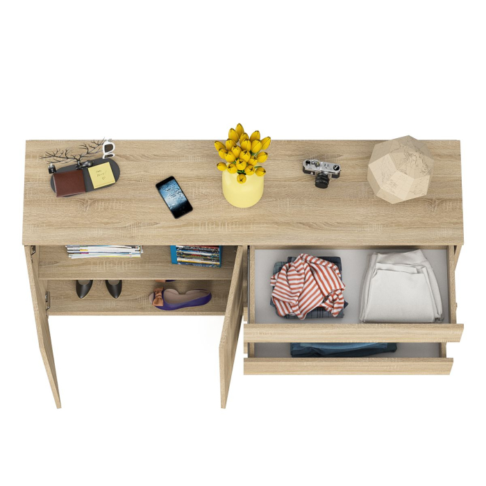 Комоды, Комод широкий на четыре ящика и две дверки Мори МК1600.1