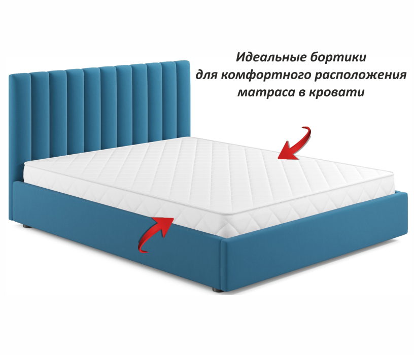 Двуспальные, Мягкая кровать Olivia 1600 подъемная с матрасом АСТРА