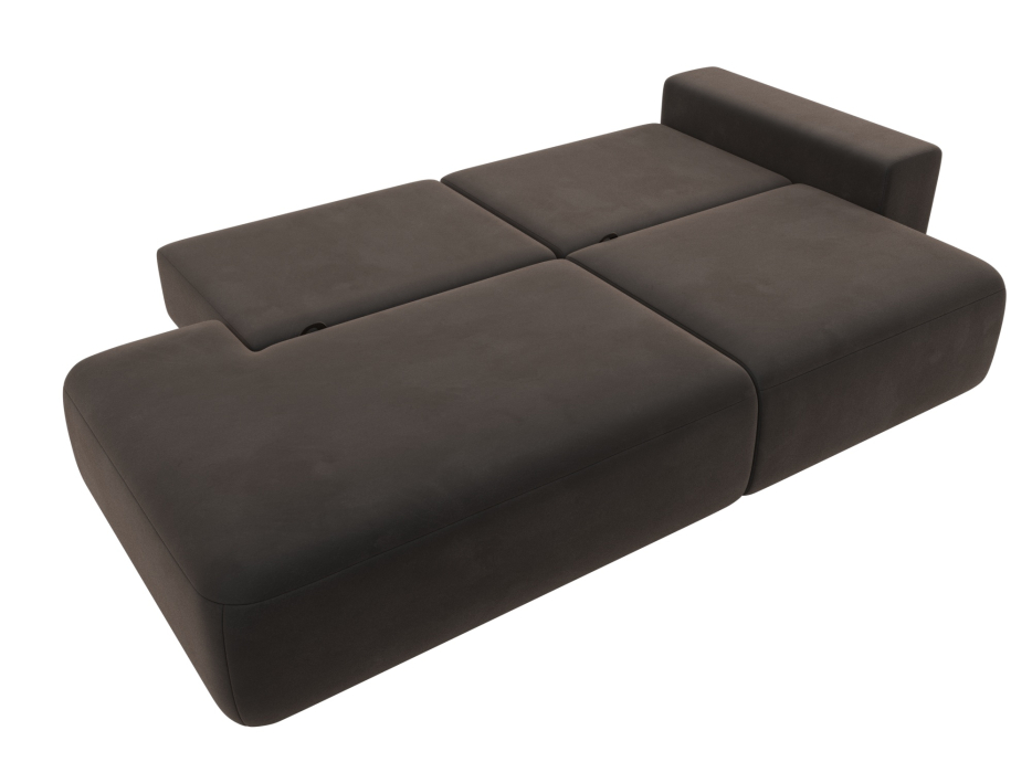 Диваны еврокнижки, Диван прямой Лига-036 Модерн подлокотник справа, велюр