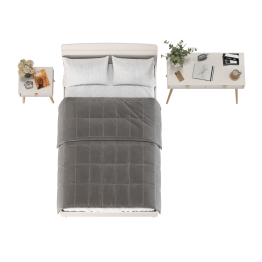 Кровать Афина 1200 с прикроватной тумбочкой и столом с ящиками