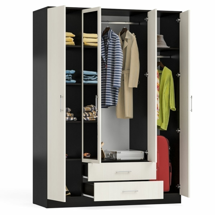 Шкафы распашные, Шкаф 4-х створчатый Фиеста