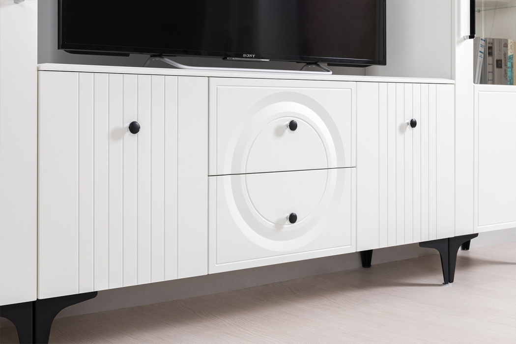 Стенки для гостиной, Сервант для гостиной Валенсия № 84 с двумя ТВ-тумбами и четыре полки
